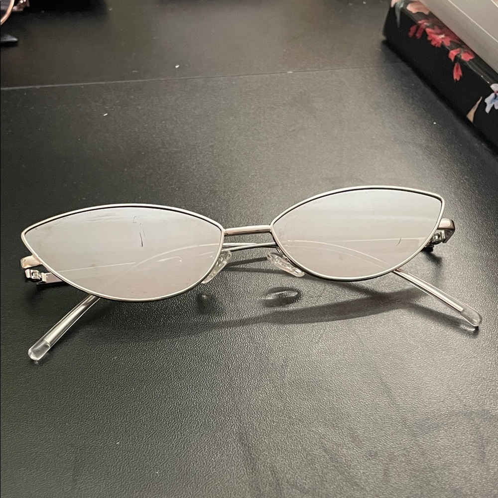 Silver Cat-Eye Sunglasses